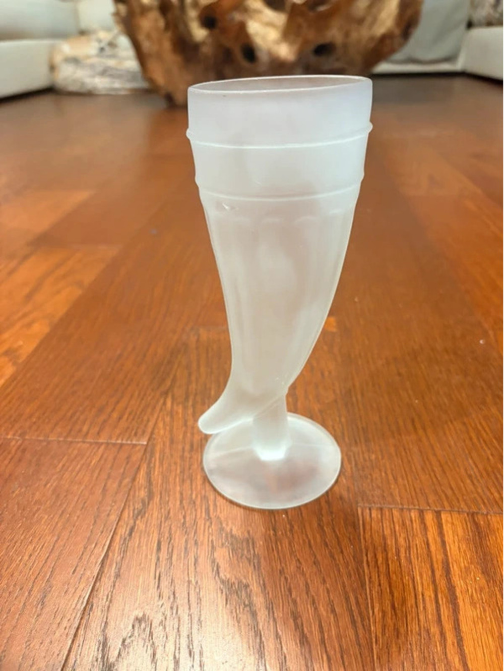 Indiana Vintage Frosted Glass Horn-Shaped Drinkware from 1950s